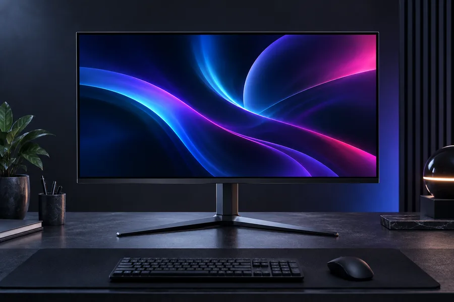 Editorial illustration of a gaming monitor