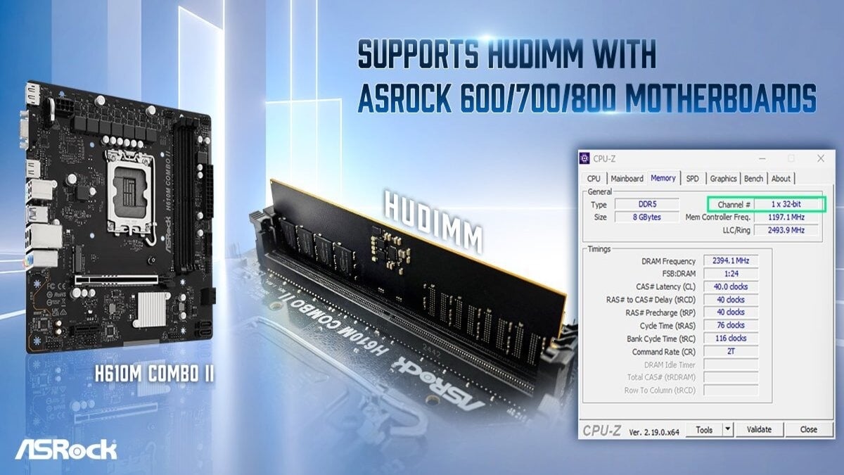 ASRock and Intel Unveil HUDIMM: A Half-Channel DDR5 Standard to Slash Memory Costs
